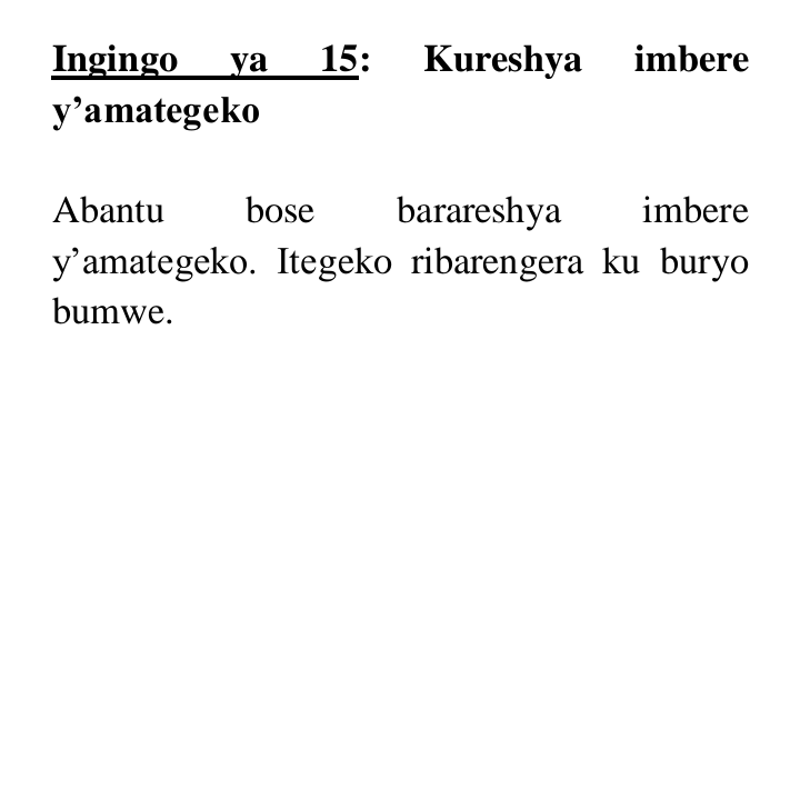 TalkLawRw's tweet photo. #IngingoYumunsi

#RwOT, WOWE IYO WUMVISHE KO ABANTU #BARESHYA IMBERE Y'AMATEGEKO UBYAKIRE UTE?

WUMVA ARIBYO?

WUMVA UKU KURESHYA KUREBERWA HEHE MU #RWANDA?

#TUGANIRE https://t.co/V2pQAQXnwr