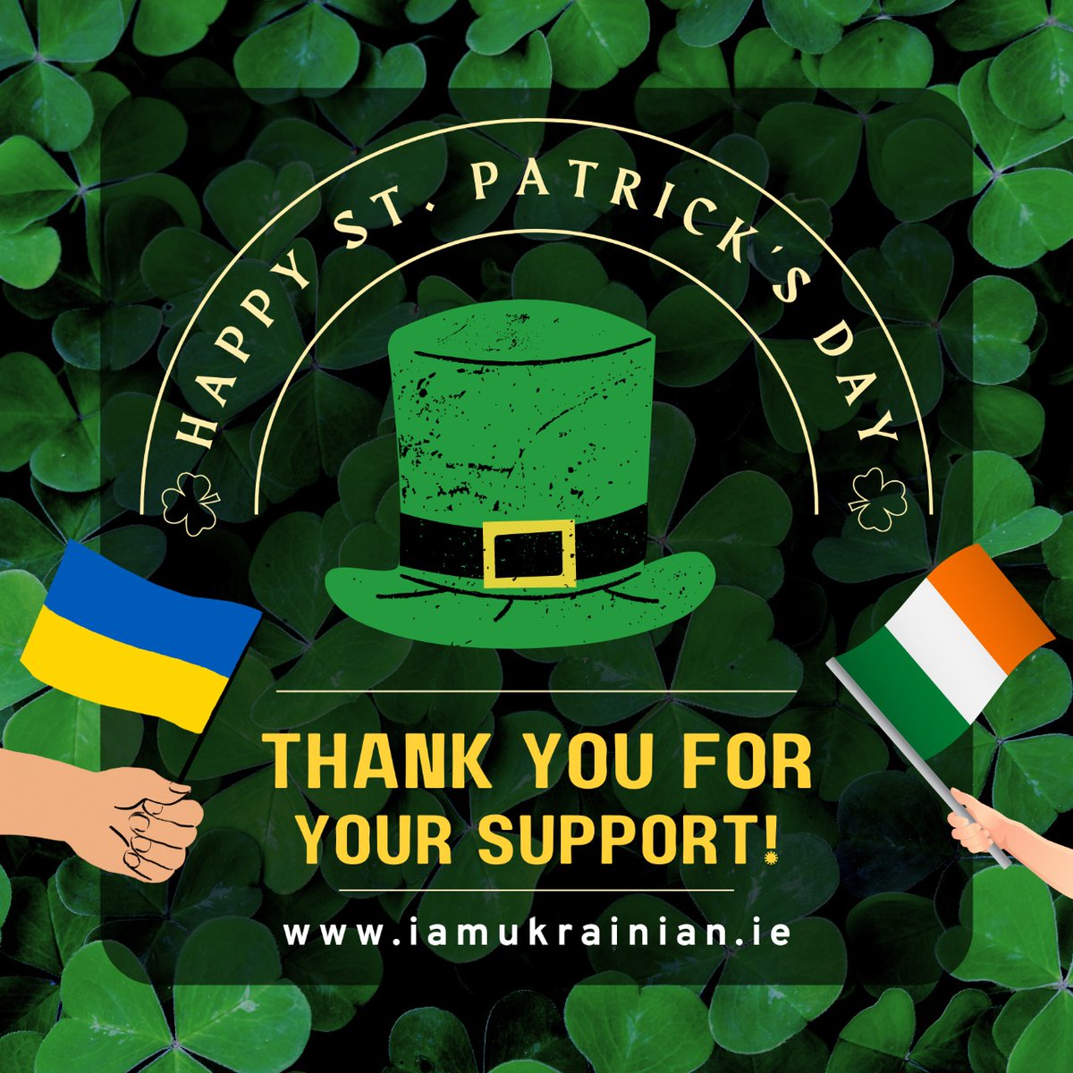 UkraineIreland's tweet photo. Today many Ukrainians who fled war will see St. Patrick's parades across Ireland and entire world, and take their minds off the horrors that they experienced, if only for a short time. Thank you so much for your warm welcome and ongoing support! Happy #StPatricksDay https://t.co/NOOdWEiQjc