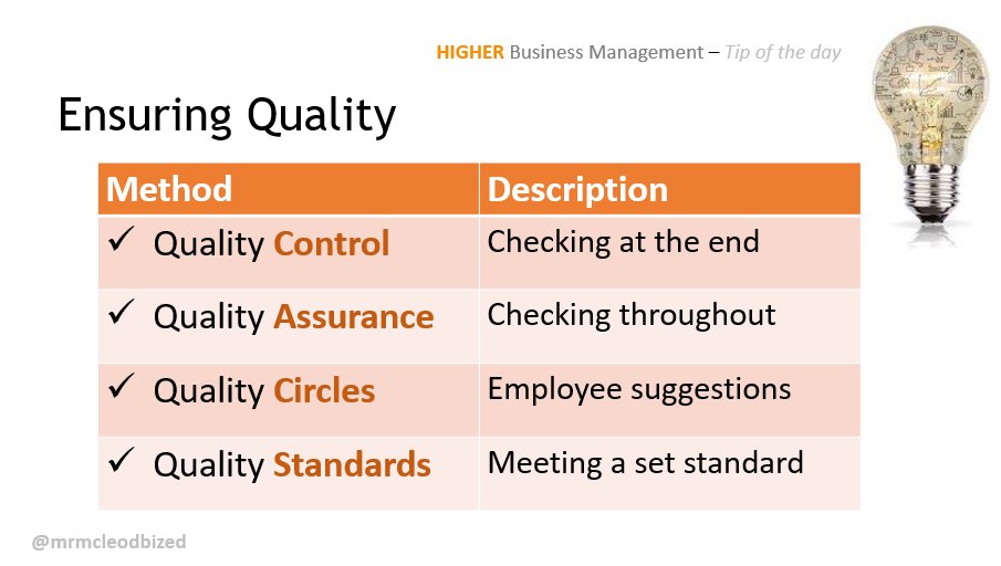 Higher Business Management - Tip of the day is back! Follow each morning for a digestible business bite! Remembering this Tweet might be the difference in this year's exam! <a href="/AuchmutyHS/">Auchmuty High School</a>