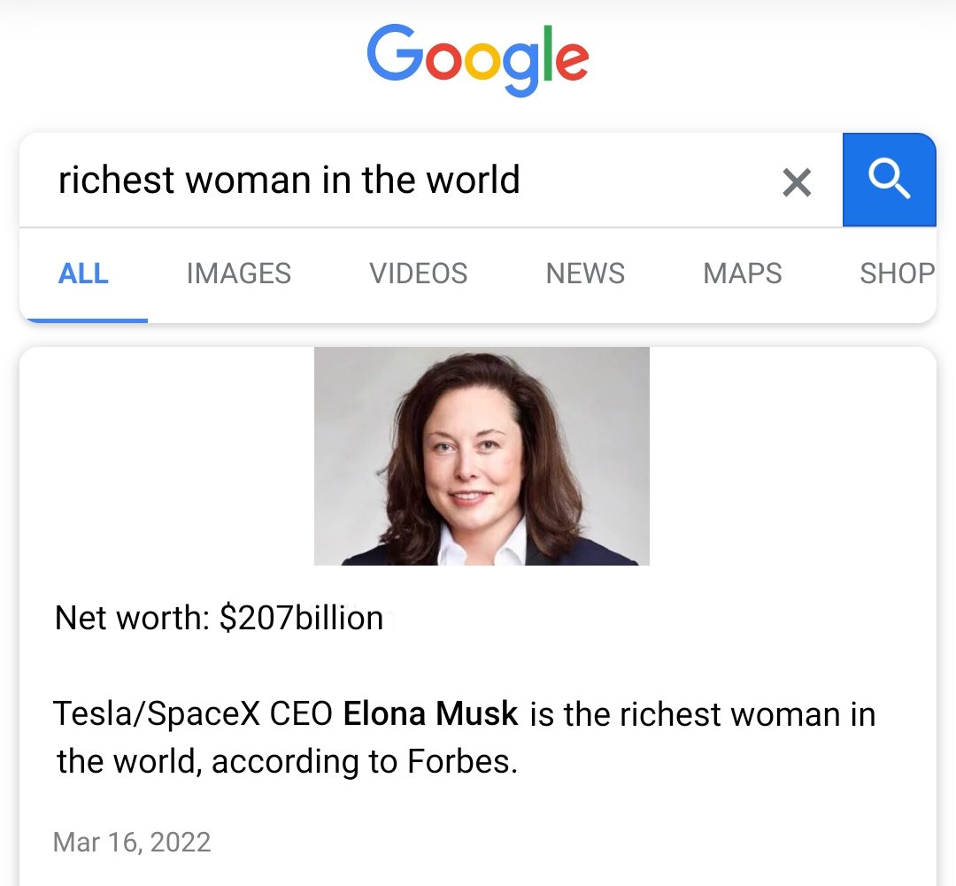 YassineEl99's tweet photo. Google seems to know u Lol #ElonMusk https://t.co/rB2NQZuZby