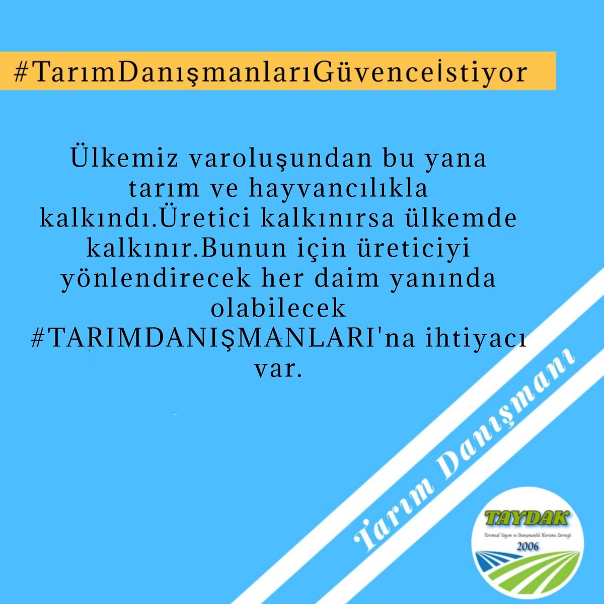#TarımDanışmanlarıGüvenceİstiyor 
<a href="/tcbestepe/">T.C. Cumhurbaşkanlığı</a> <a href="/RTErdogan/">Recep Tayyip Erdoğan</a> <a href="/TCTarim/">T.C. Tarım ve Orman Bakanlığı</a> @tbvahitkirisci <a href="/tobeydb/">Eğitim ve Yayın Dairesi Başkanlığı</a> <a href="/aysinisikgece/">Ayşe Ayşin Işıkgece</a> <a href="/AAsumanErdogan/">Asuman Erdoğan 🇹🇷</a> <a href="/semsibayraktar/">Şemsi Bayraktar</a> <a href="/TAYDAK_/">TAYDAK</a> <a href="/BY/">Binali Yıldırım</a>