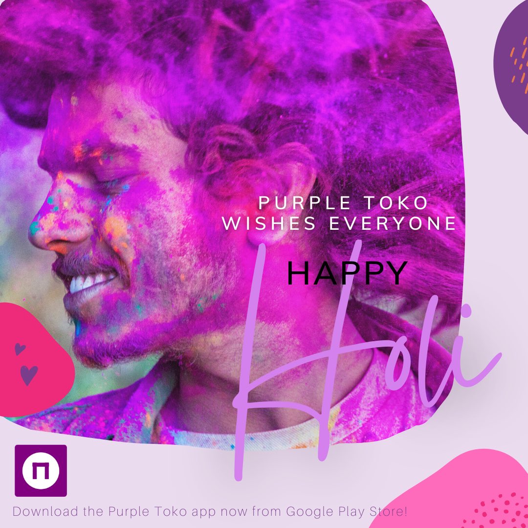PurpleToko's tweet photo. Purple Toko wishes everyone a very Happy Holi! 
Let's burn what's evil, depressing and sad with Holika and welcome the new beginnings with open arms. ❤💜

#holi #HoliFestival #HoliSpecial #holika #holikadahan🔥 #purpletoko #Purpletokolife #holikadahan #Holi2022 #Holi https://t.co/BNO9sJrloC