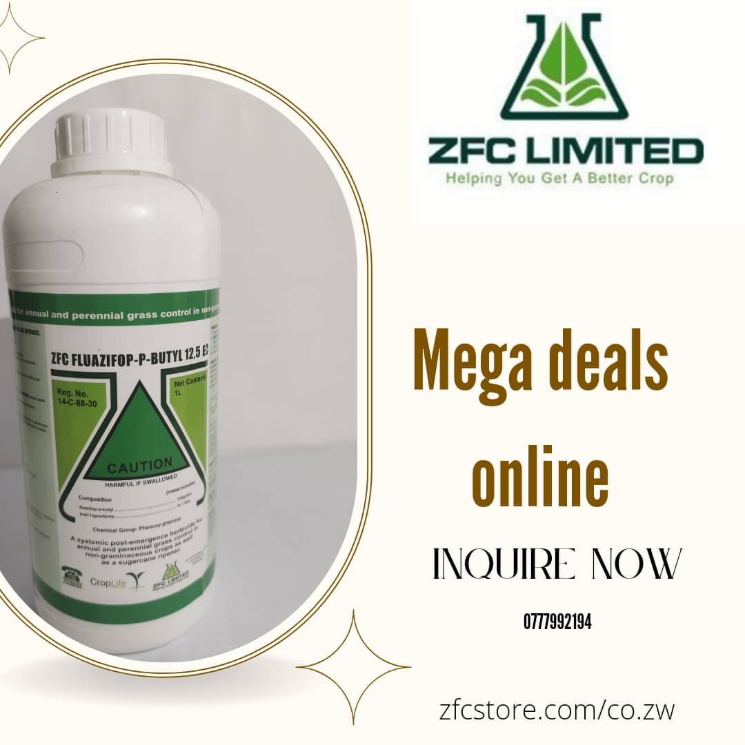 Visit ZFC online stores for the best prices.
USD: zfcstore.com
ZWL: zfcstore.co.zw
#breakthebias
Helping You Get a Better Crop!