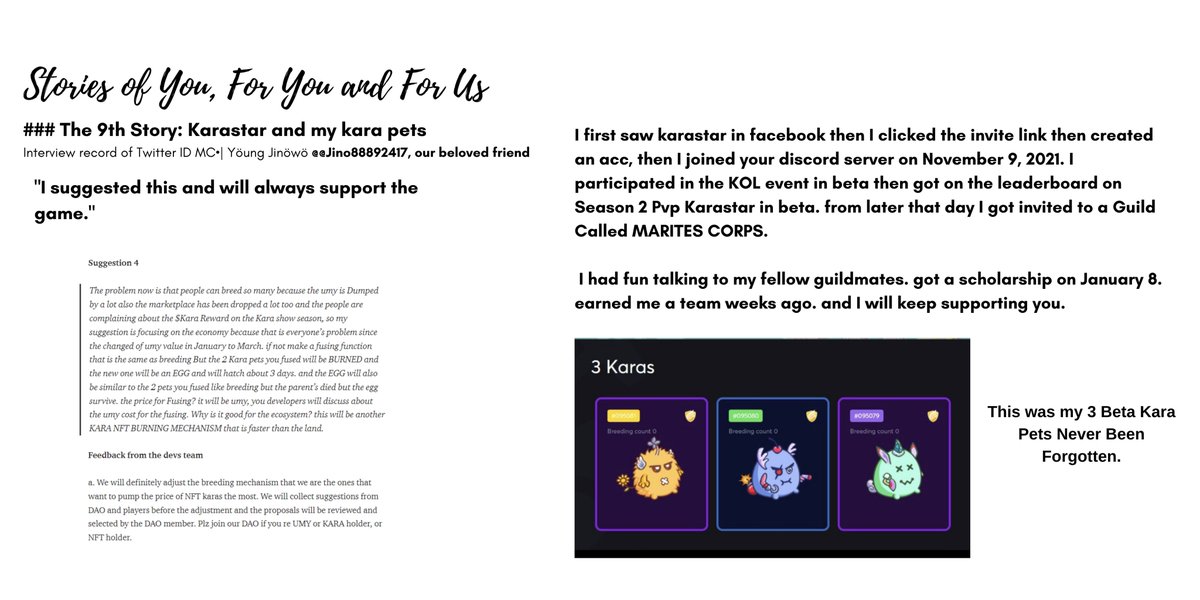 karastargamefi's tweet photo. ♥️KARASTAR -- Story of U
🌸"This was my 3 Beta Kara Pets Never Been Forgotten."
@Jino88892417 💗💗

💗We appreciate that we are being loved by so many of you.

https://t.co/WXxxMSXGDV https://t.co/FuPuRdQBmH