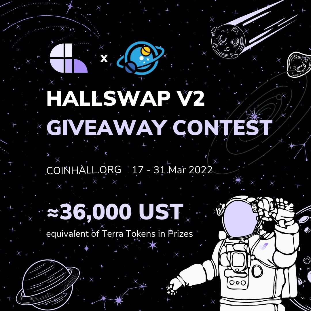Lamina1Asia's tweet photo. 1/ We’ve partnered with @coinhall_org in the Hallswap V2 Giveaway Contest!🎁

We have put up a 24,000 $TWD prize pool where users who swap TWD/UST via Hallswap between 17-31 March will enter a raffle, and 4 winners will be selected.🙌 https://t.co/aXAeXrtXyI