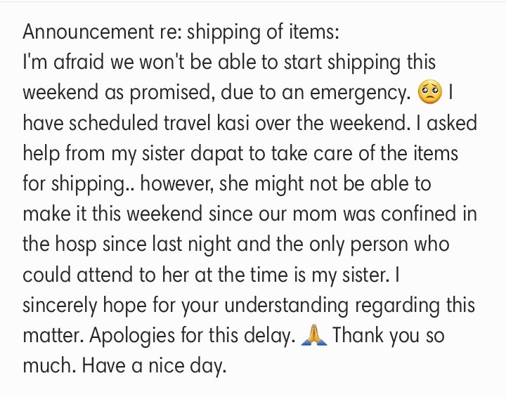 PurpleStellarPH's tweet photo. #PStellarUpdate re: shipping of items
Apologies for the delay po. π https://t.co/v7fCpPQkiY