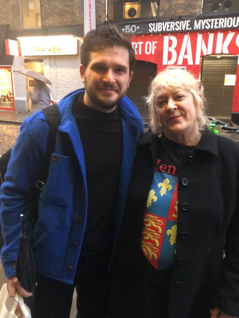diannewatts1's tweet photo. @BestofKitH Waited in the rain for Kit yesterday, was well worth it, play was fantastic!#DonmarWarehouse #HenryV #onehappylady https://t.co/IU0aRK6i5g