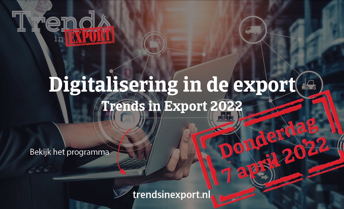 TrendsInExport's tweet photo. 📅 Tijdens Trends in Export op donderdag 7 april zoomen we in op de rol van digitalisering binnen de export.

Grijp uw kans om met andere exporteurs te sparren en ga naar huis met verrassende inzichten en invalshoeken. Meld u direct aan 👉 https://t.co/IbGF8eHl5v https://t.co/kgOpg4Xs0V