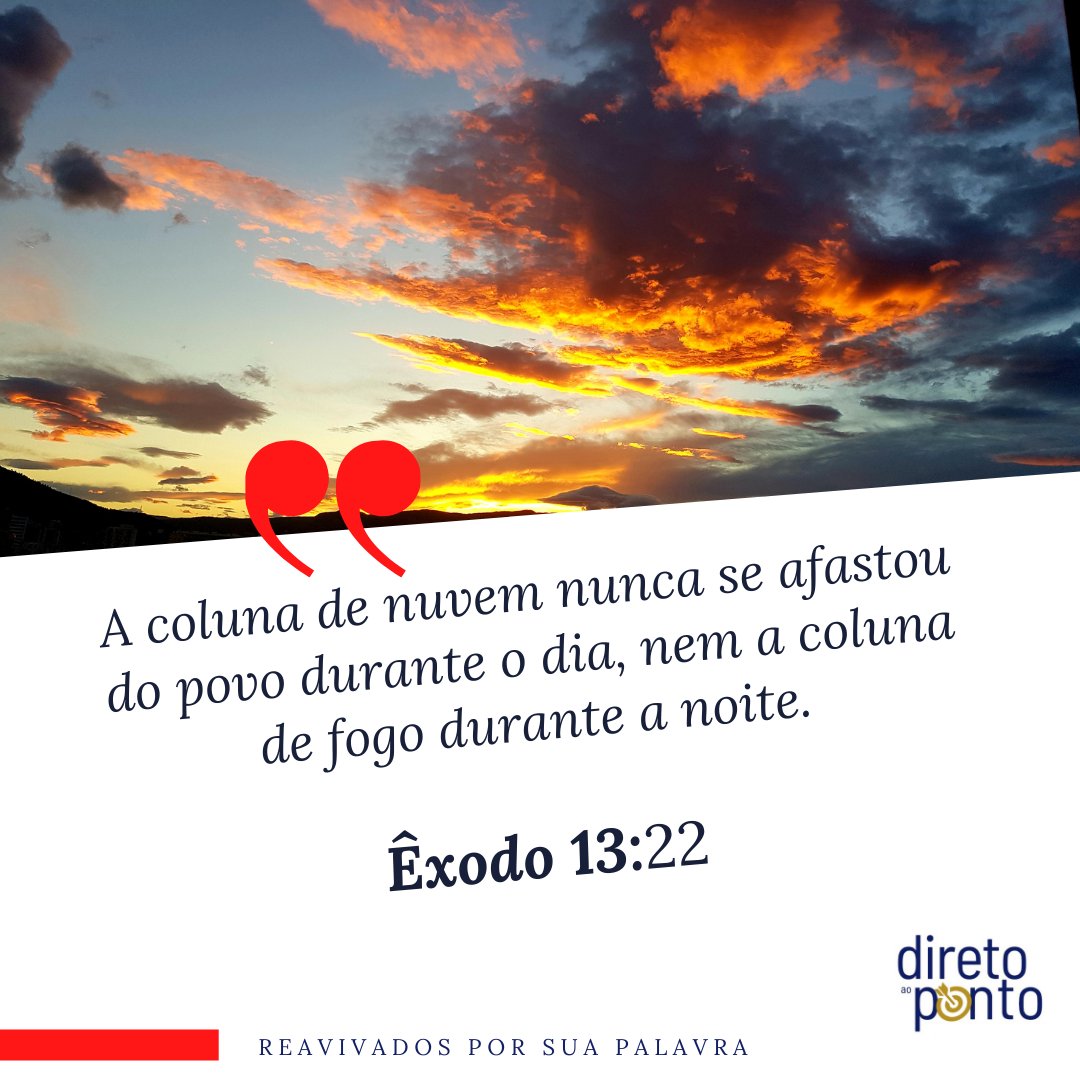 prwalmeida's tweet photo. #rpSp - Ex13| #Protecao
Em uma das mais belas e consoladoras passagens da profecia de Isaías, faz-se referência à coluna de nuvem e de fogo para representar o cuidado de Deus pelo Seu povo, na grande luta final com os poderes do mal (Leia, Is 4:5,6).
#DeusPresente na jornada! https://t.co/uErHbiXUFD