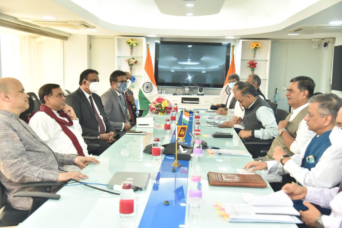 The Hon’ble Minister of Power &amp; New and Renewable Energy, Shri <a href="/RajKSinghIndia/">R. K. Singh</a>, met the Finance Minister of Sri Lanka, <a href="/RealBRajapaksa/">Basil Rajapaksa</a> ji and deliberated on various issues of bilateral cooperation in the Power Sector.