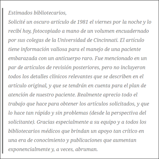 Saludteca's tweet photo. Los médicos todavía necesitan "el papel" para poder tratar a los pacientes https://t.co/Qtt6U0BBkv

📬Mensaje recibido en la Biblioteca de la Universidad de Cincinnati
🌟El valor de las colecciones en papel y el del servicio de préstamo interbibliotecario de las bibliotecas https://t.co/ycZVeifSZ7