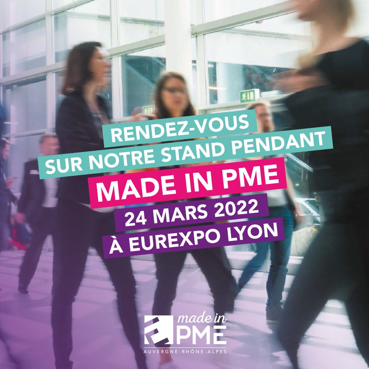 Nous serons sur l’événement MADE IN PME 
le 24 mars 2022 ! Et vous ?

Date le 24 Mars 2022

 Horaires 8h - 19h

 Lieu Eurexpo Lyon

 Prenez votre billet : made-inpme.fr/registration/p…

<a href="/madeinpme/">MADE IN PME</a> 
@CPMEaura

#MADEINPME #CPMEAURA 
#BusinessEvent #AuvergneRhoneAlpes 
#LyonEvent