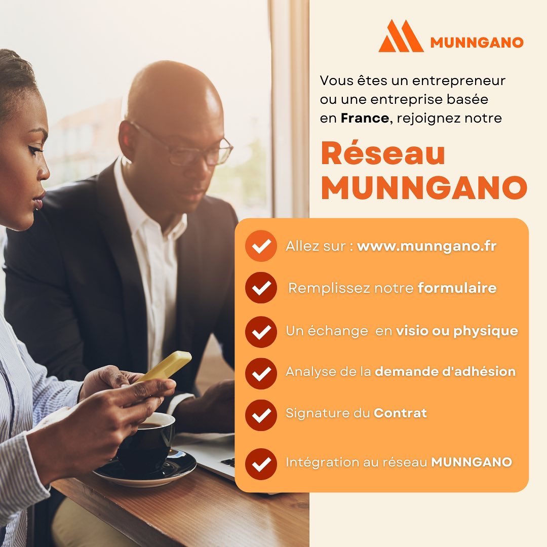 👥 Vous êtes une entreprise basée en France ou un entrepreneur, bénéficiez des opportunités d'affaires qu'offre notre réseau Munngano.

Pour devenir membre c'est simple, vous n'avez qu'à suivre les étapes suivantes ☝🏽️

#africanbusiness #blackbusiness  #afropreunariat