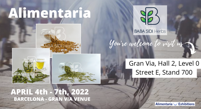 BabaHerbs's tweet photo. BABA SIDI Herbs is exhibiting in #Alimentaria2022 !
Mark in your calendars APRIL 4th - 7th, 2022. Don't miss it !
So see you at the show? Don't hesitate to make an appointment with one of our team members so that they can show you our innovations.
See you soon, #Babasidiherbs https://t.co/kG3YkBCNjo