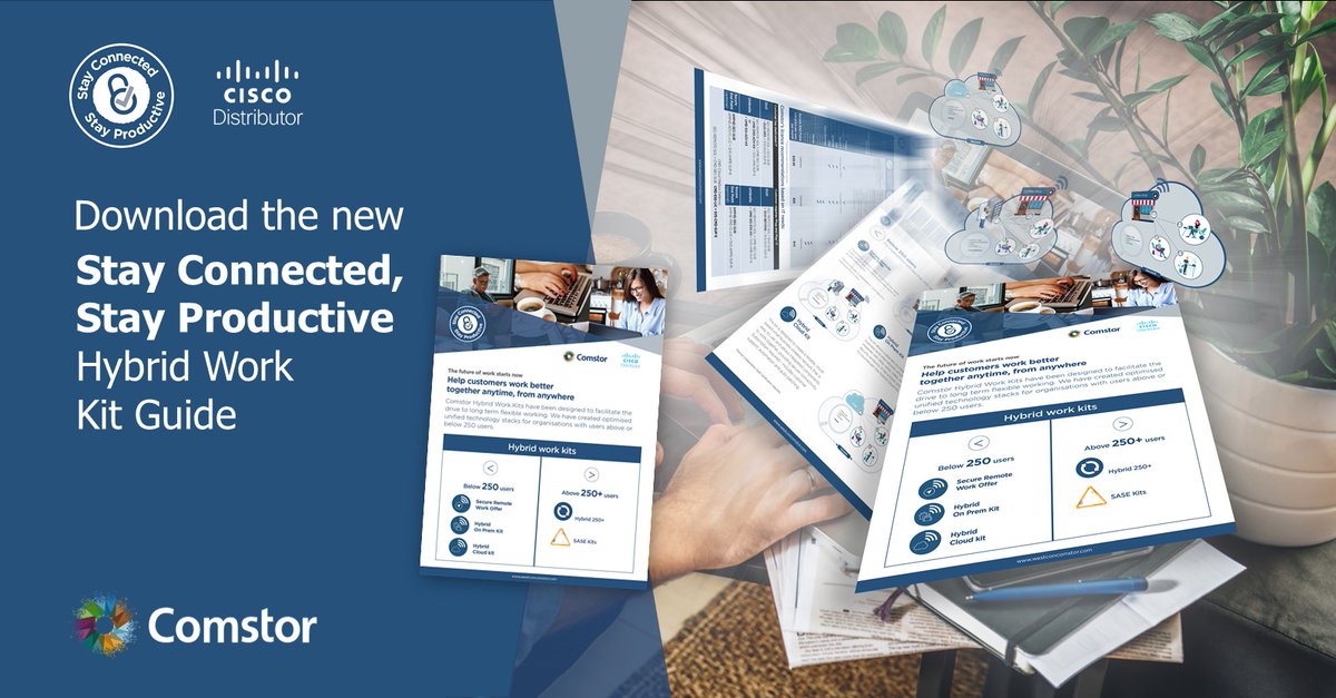 ComstorME's tweet photo. As businesses adopt hybrid work models, they need secure collaboration and networking solutions that are scalable, secure, reliable and intuitive. Our Hybrid Work Kits are all this and more while unlocking recurring revenue and service opportunities: https://t.co/3M5Xl9bt1O https://t.co/l4jDYFBrMD