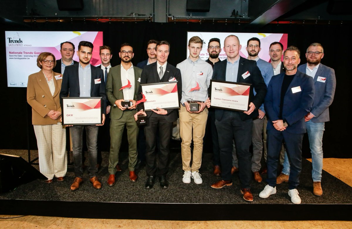 Gefeliciteerd Traiteur Claessens André, <a href="/XenomatiX/">XenomatiX - True Solid State Lidar</a> &amp; GKW! Zij wonnen gisteren de Trends Gazellen 2022 voor hun regio Vlaams-Brabant. Hiermee worden ze beloond voor hun sterke groei. #TRGA22
Foto: Koen Fasseur