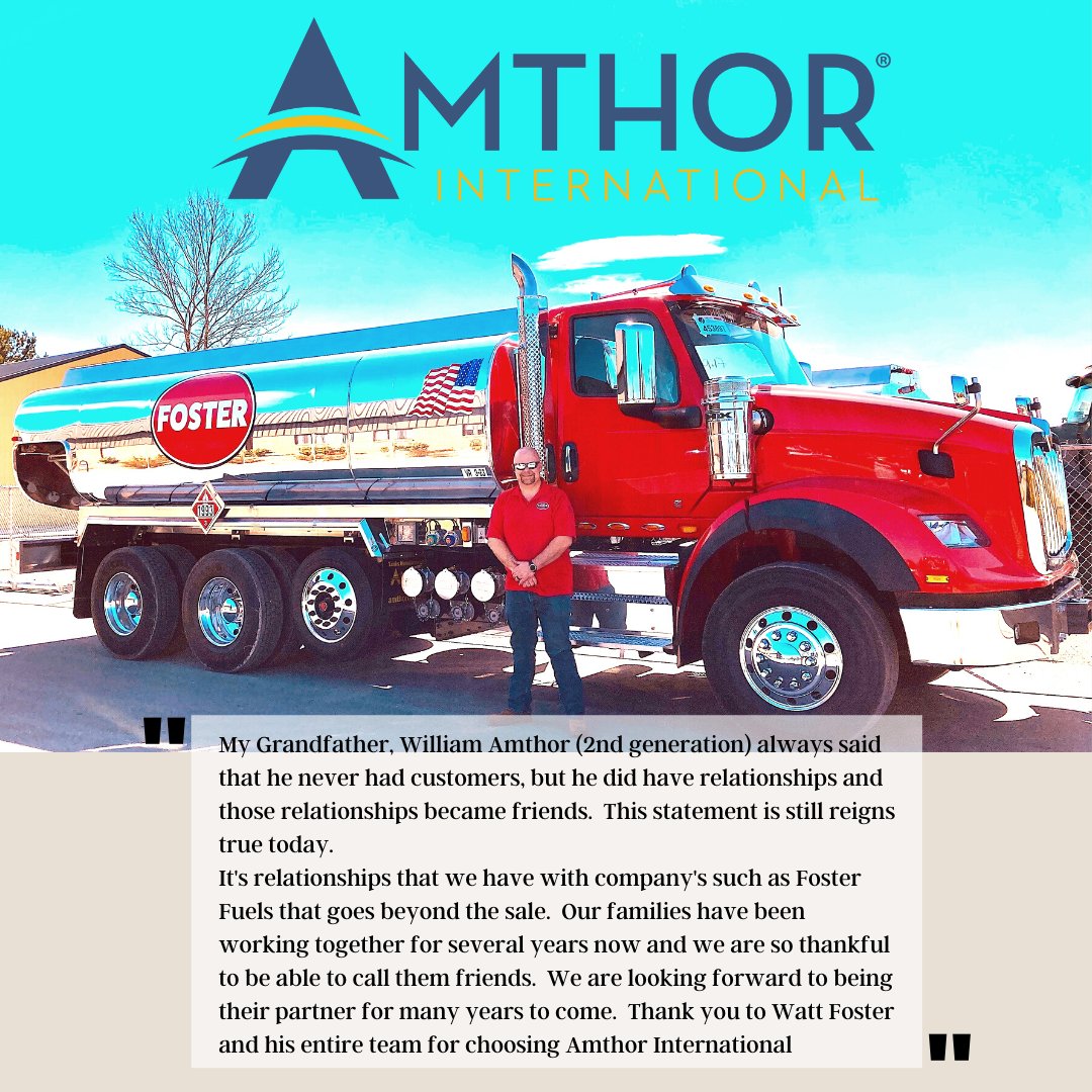 We are so blessed to have partners like Foster Fuels.

#ThankfulThursdays #AmthorInternational #RefinedFuelTrucks