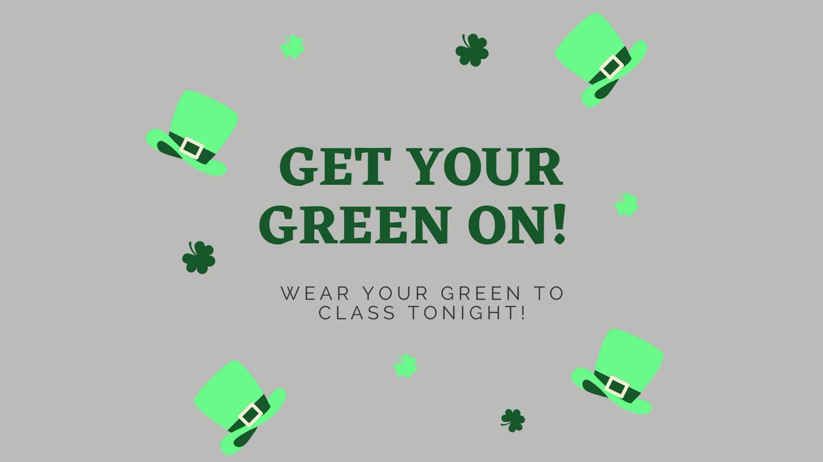 sodclima's tweet photo. Wear your green tonight! 🍀 https://t.co/Iw9wqGz8Qn
