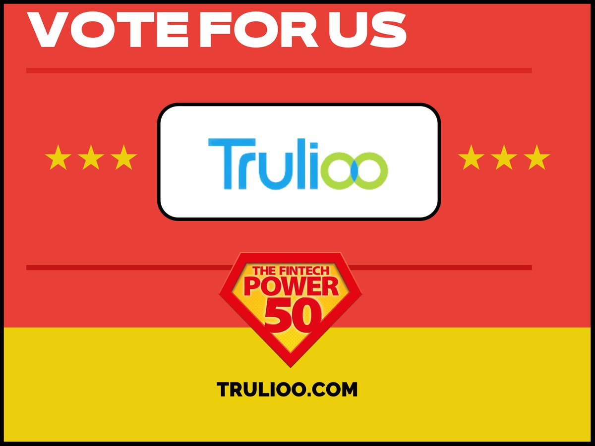 thepower_50's tweet photo. Voting has officially opened!
Huge congratulations to @trulioo for being nominated.
We wish everyone the best of luck⭐
Get your votes now 👉https://t.co/hEZHbPocC7
#fintechpower50 #voting #fintech #innovation #nominations #payments #startup #finance #openbanking https://t.co/7M3cQEhT0Q