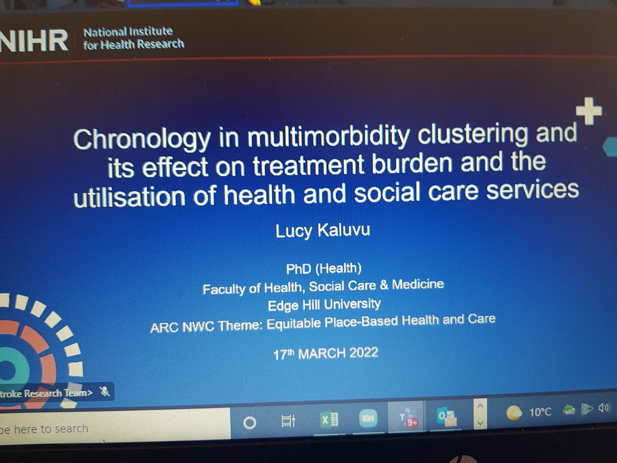 UnlockingBirth's tweet photo. Next Lucy Kaluvu on #multimorbidity clusters. How are physical/mental condition clusters diagnosed chronologically and how does this effect treatment burden #inequality #deprivation good to see the #HIAT tool use #PhD #GRIPP2 @arc_nwc https://t.co/njkrequdqE