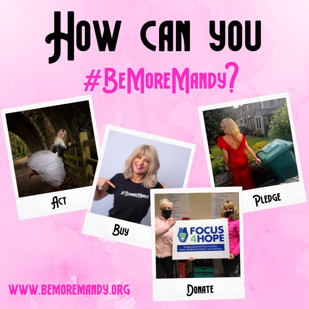 bemoremandy's tweet photo. People often ask how they can #BeMoreMandy💕 For a lady loved by so many it's no surprise. You can:
Act - live each day fully
Pledge - Join the #Mandathon
Buy - merch from @starleisurewear 
Donate - to the #BMM fund with @oc_kirklees 

Spread joy, do something positive &amp; shine🌟 https://t.co/X3roEM7TOC