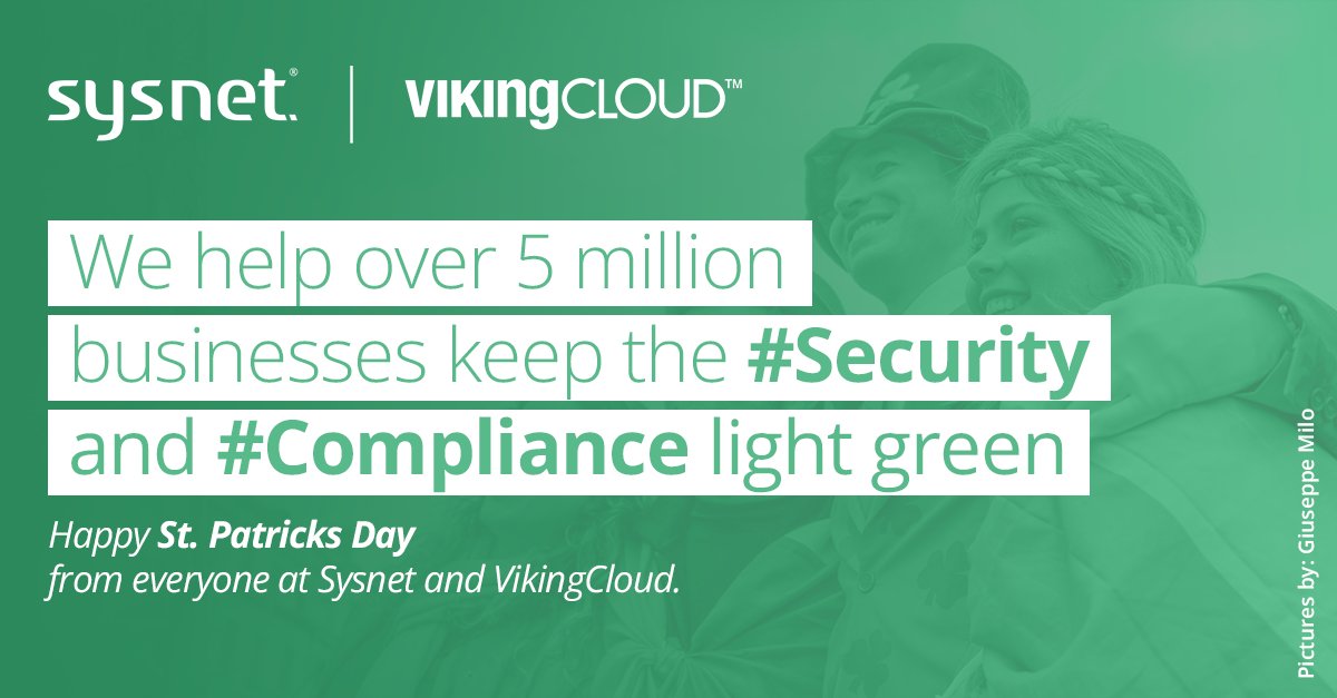 Helping over 5 million businesses keep the #security and #compliance light green. Happy St. Patrick's Day from everyone <a href="/Sysnetgs/">Sysnetgs</a>