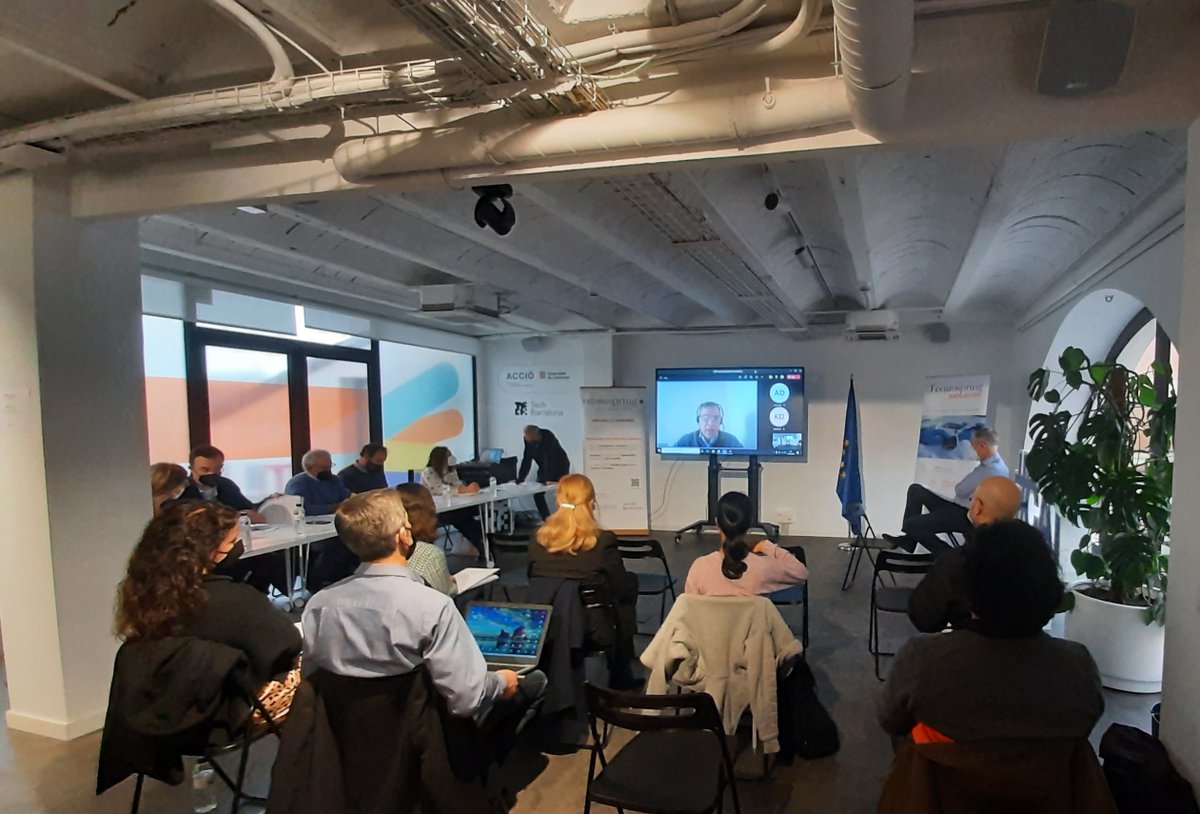 Second day of the <a href="/accio_cat/">ACCIÓ</a> final presentations to a expert panel of the Technology Commercialization Course with @astp4KT. A 6-month intensive course with the aim of helping #Tecniospring researchers to bring their technology to market @MSCActions <a href="/FonsUECat/">Fons europeus a Catalunya</a> <a href="/HorizonEU/">Horizon Europe 🇪🇺</a>