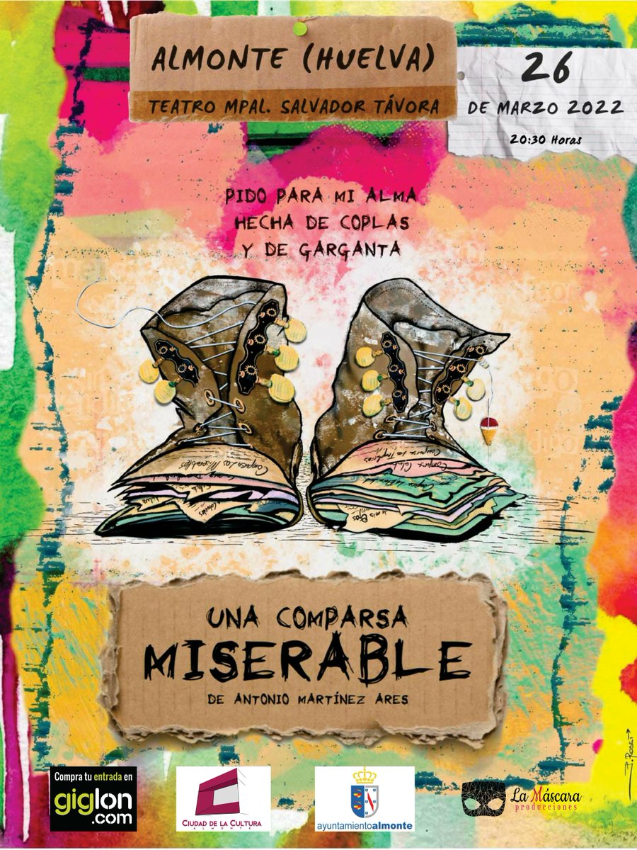 ComparsaAres's tweet photo. 🎤🎫 | 𝘜𝘯𝘢 𝘤𝘰𝘮𝘱𝘢𝘳𝘴𝘢 𝘮𝘪𝘴𝘦𝘳𝘢𝘣𝘭𝘦 𝘦𝘯...
🗓️ 26.03.22 | Almonte (Huelva)
📍Teatro Municipal Salvador Távora
⏰ 20:30h
🎟 Entradas Online | https://t.co/dW27nWOJ3j
#ComparsaMiserable #LaComparsadeMartínezAres https://t.co/T2urmOQ5Jy