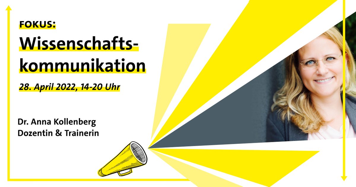 Fokus: Wissenschaftskommunikation // Anna Kollenberg <a href="/kollenberga/">Anna Kollenberg</a> ist am 28.04. bei unserer Veranstaltung dabei. Wir freuen uns auf ihren #Storytelling Workshop! Zum Programm mit allen Workshops, Keynote, Fishbowl und Science Slam: bit.ly/3tMUYLe #WissKomm