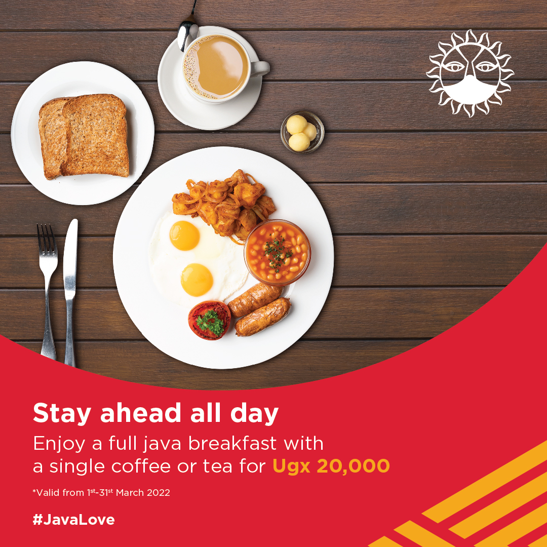 JavaHouseUG's tweet image. EXTENDED! Enjoy the full Java breakfast with any single coffee for UGX. 20,000 until March 31st. Available across Java Lugogo, Jinja, Acacia Place & Total Acacia and if you order on Jumia Food and Glovo for delivery.
#JavaLove #JavaHouseUG