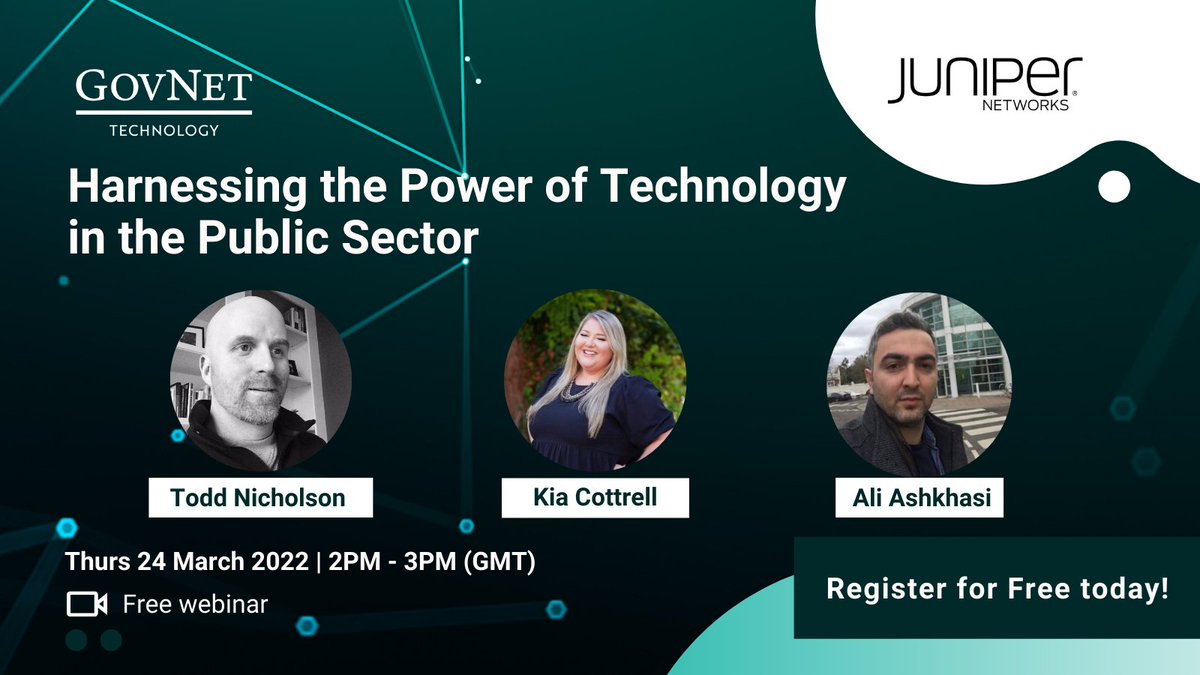 🚨 One Week Away 🚨

Join us for the Harnessing the Power of Technology  webinar hosted by @JuniperNetworks on the 24th of March. The webinar will cover:

- connectivity in government
- digital transformation
- challenges of information security

Book now: hubs.la/Q015_fDT0