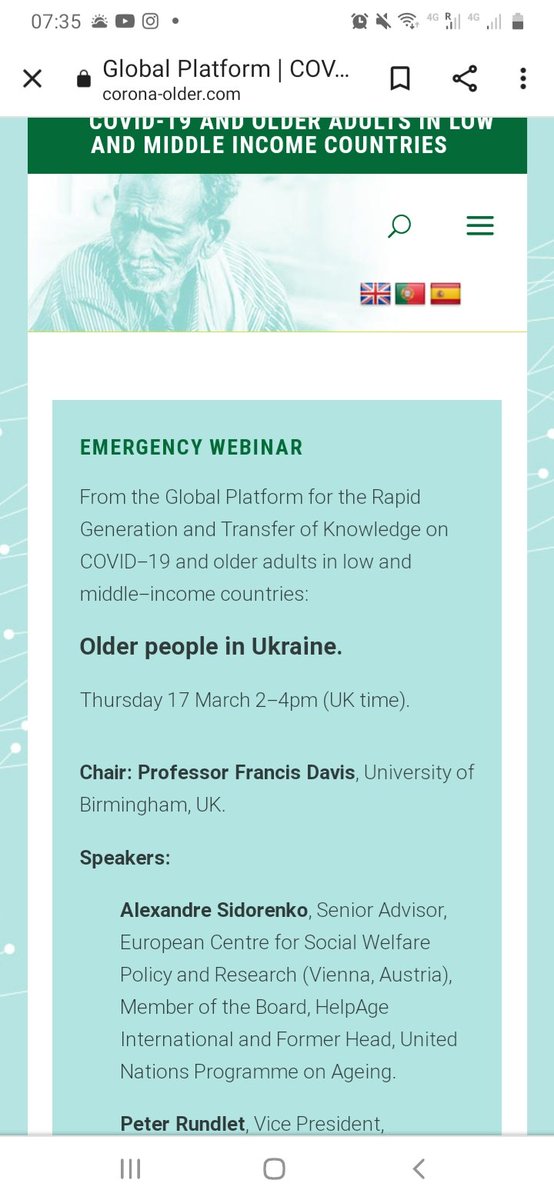You cannot miss this great webinar today: OLDER PEOPLE IN UKRAINE at 2pm UK time <a href="/CoronaOlder/">corona-older</a> @LTCcovid <a href="/H_S_Global/">Health Systems Global</a>