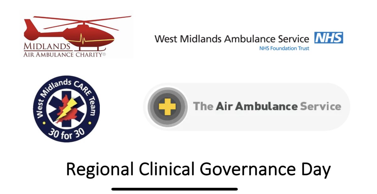 We are joining forces with <a href="/WMASMERIT/">WMAS MERIT</a> <a href="/WNDLRAirAmb/">WNDLRAirAmb</a> and <a href="/MAA_Charity/">Midlands Air Ambulance Charity 🚁</a> for a regional governance day today. Sharing lessons learnt from interesting cases and promoting joint working and collaboration. #WestMidsPHEM #Team999