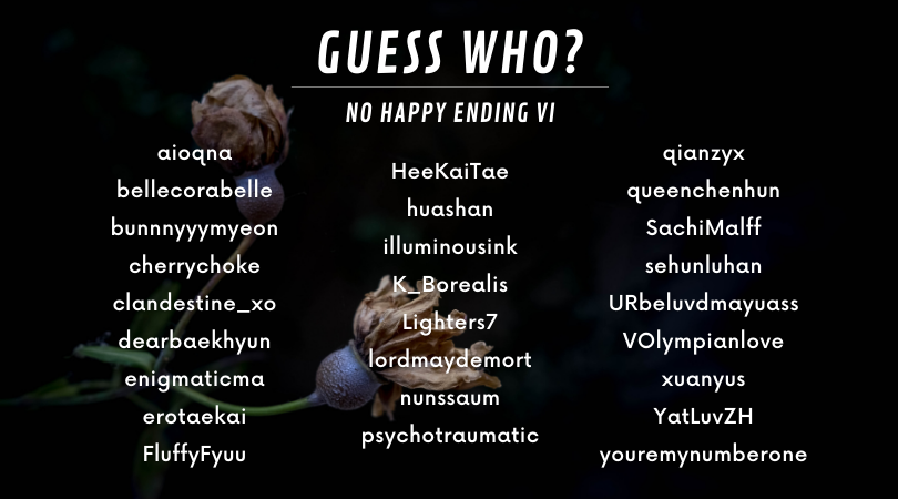 nohappyendingfs's tweet image. 439,329 words
28 fics
2 comics
26 creators

Can you match the creator to their work?

Hint: 3 of them have multiple entries.

QRT with your guesses!