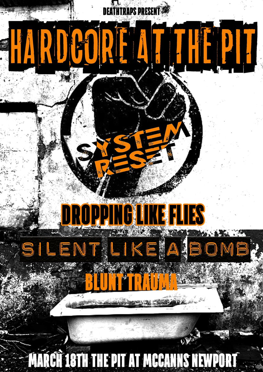 Veej_J's tweet image. Tomorrow night at the Pit, McCanns, Newport. #systemreset #droppinglikeflies #silentlikeabomb #blunttrauma