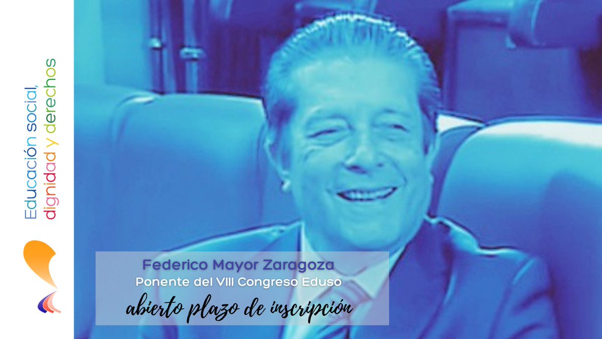 Viii2020's tweet photo. Os presentamos a uno de los ponentes que estarán con nosotras/os en la primera jornada:
Federico Mayor Zaragoza #8congresoeduso #edusas #edusos #educacionsocial #dignidadyderechos ¡no os lo perdáis! @FMayorZaragoza https://t.co/btgsOA064B