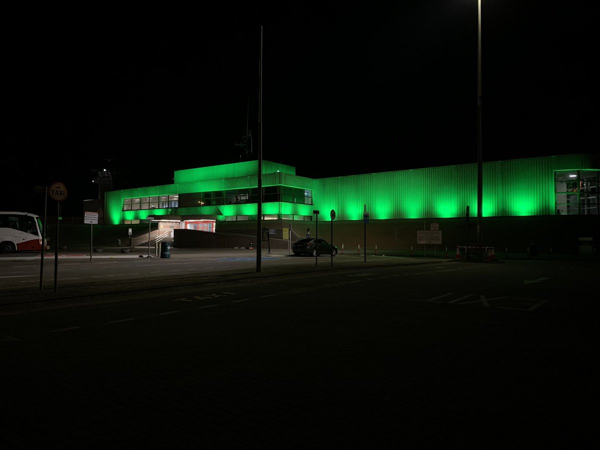 Rosslareuroport's tweet photo. ☘️ Lá Fhéile Pádraig sona daoibh☘️ Happy St Patricks Day to all our customers, staff, family and friends. This year the port has lit up in blue and yellow in support of all Ukrainians. ☘️☘️💚💙💛 https://t.co/3cSM9IIUmo
