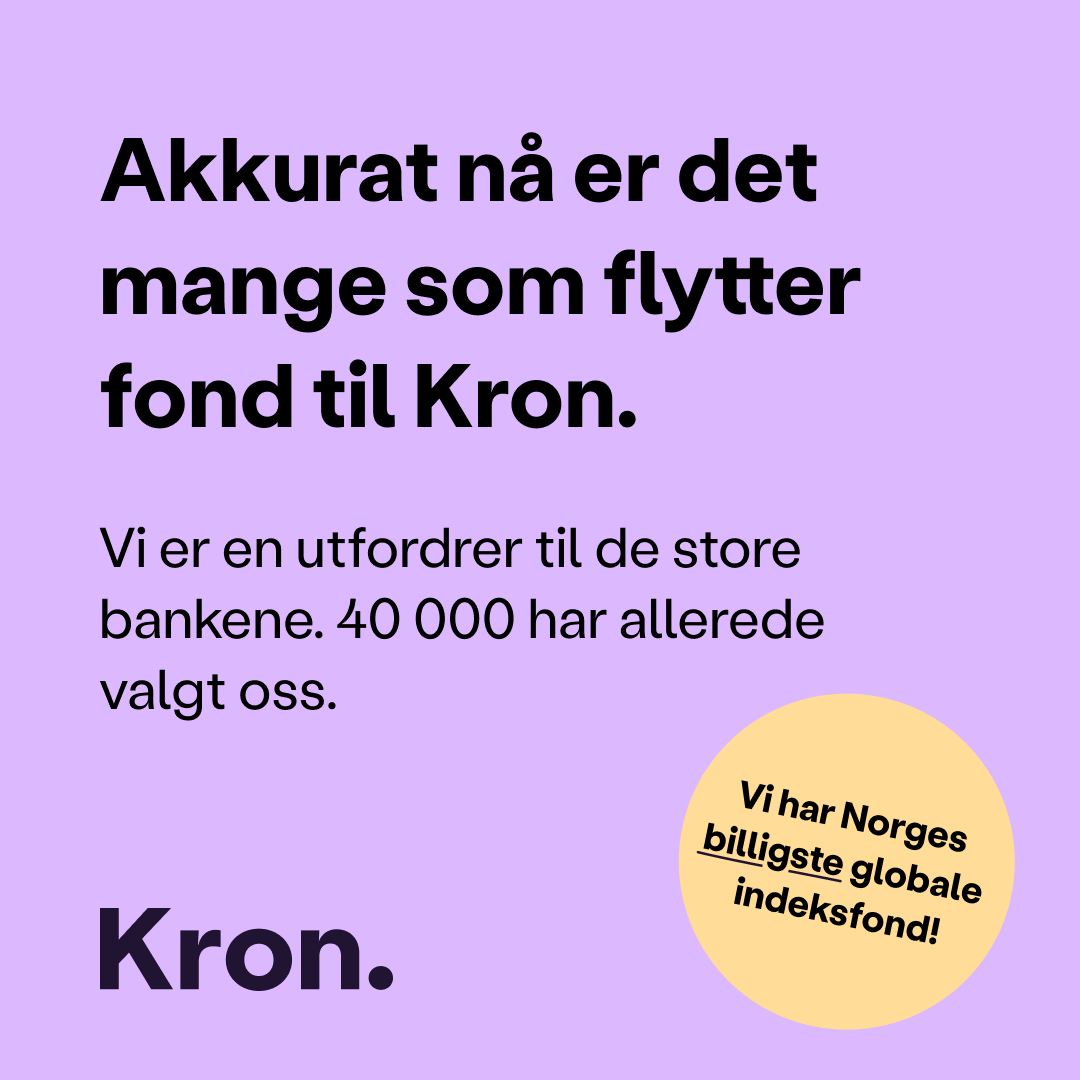 Vi ser at det er mange som er på flyttefot til oss om dagen🧳 Det er utrolig hyggelig! I Kron har vi lave priser på fond, ingen skjulte kostnader og en app som kundene våre elsker å bruke💜
Velkommen skal dere være🤗
#fond #indeksfond #fintwit