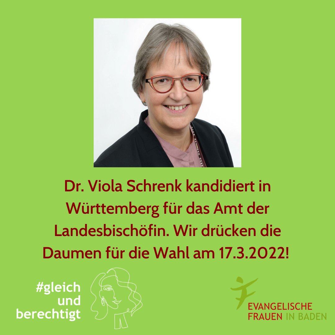 Heute wählt die Evangelischen Landeskirche Württemberg eine neue Bischöfin oder einen neuen Bischof. Dr. Viola Schrenk ist eine der drei Kandidatinnen. Wer mehr über Sie erfahren möchte: offene-kirche.de