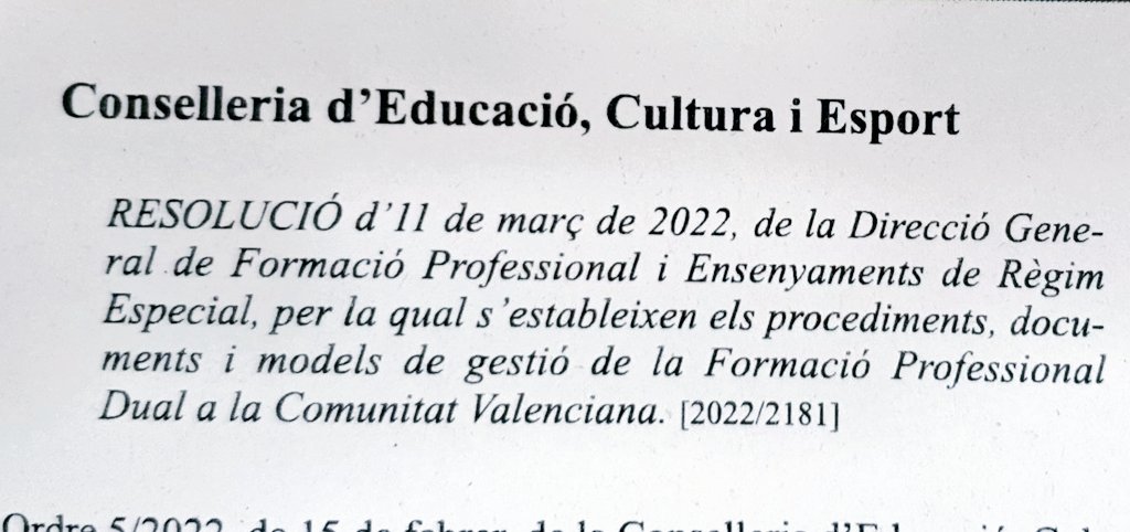 mgomicia's tweet photo. En aquesta resolució ja tenim flexible la DUAL a la comunitat Valenciana,  gràcies a les empreses y als centres https://t.co/14eF02JxH2