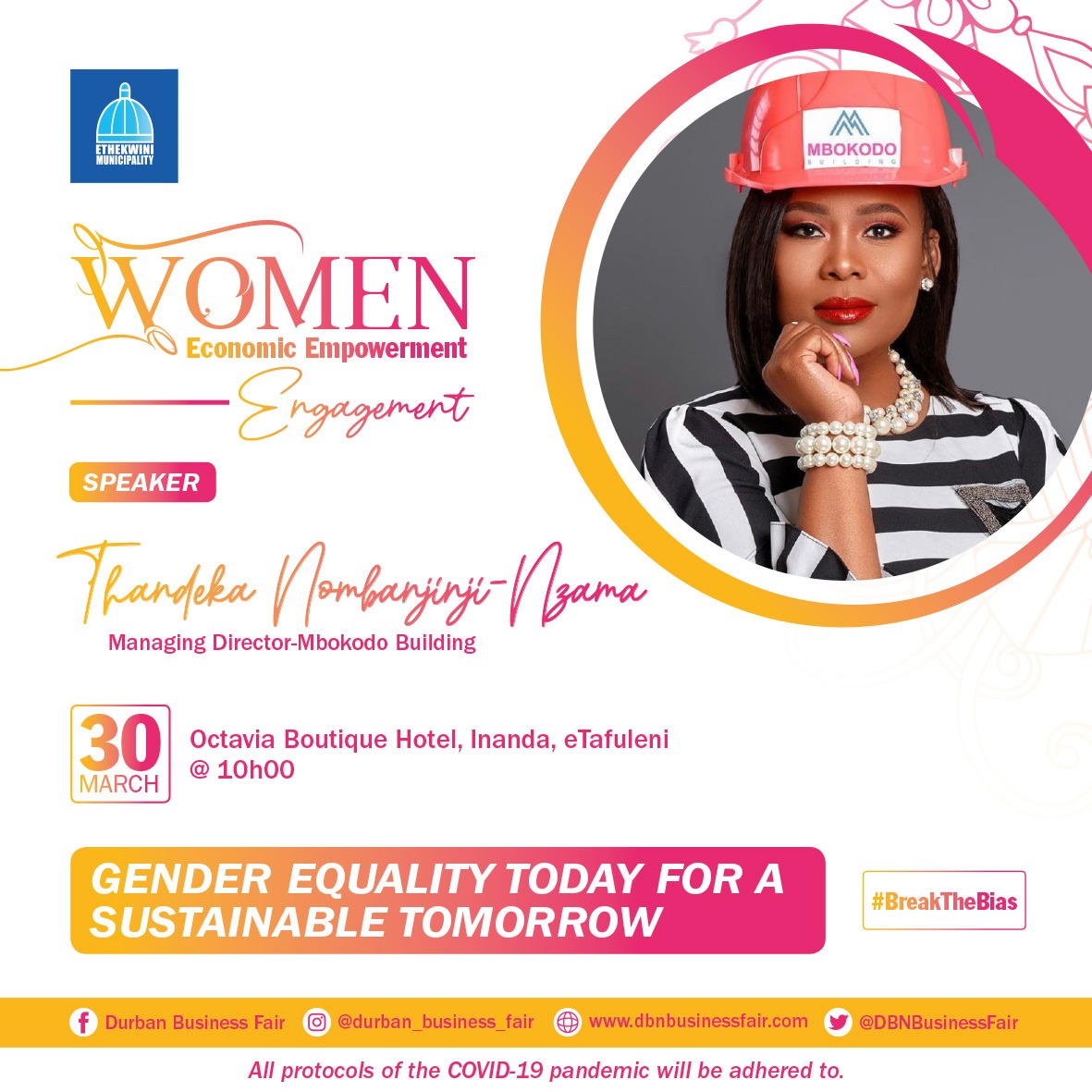 Also at this year's first #WomenEconomicEmpowermentEngagement, we're honored to host Managing Director of <a href="/MbokodoBuilding/">Mbokodo Building</a>, Ms <a href="/ThandekaNomban/">Thandeka Nombanjinji</a> ✨!

JOIN US! Entry is free, but RSVP is COMPULSORY! Book your seat at Angel@ikhono.co.za!

30 Mar, Octavia Boutique Hotel, 👀 you there!