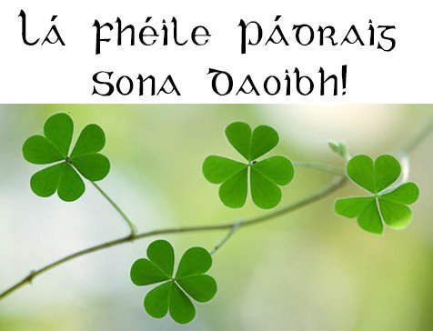 Lá Fhéile Pádraig Sona Daoibh ó chuile dhuine ag Let's Learn Irish ☘️Happy St. Patrick's Day Everyone!

#LáFhéilePádraig #StPatricksDay #Gaeilge #Éire #Ireland #SnaG22