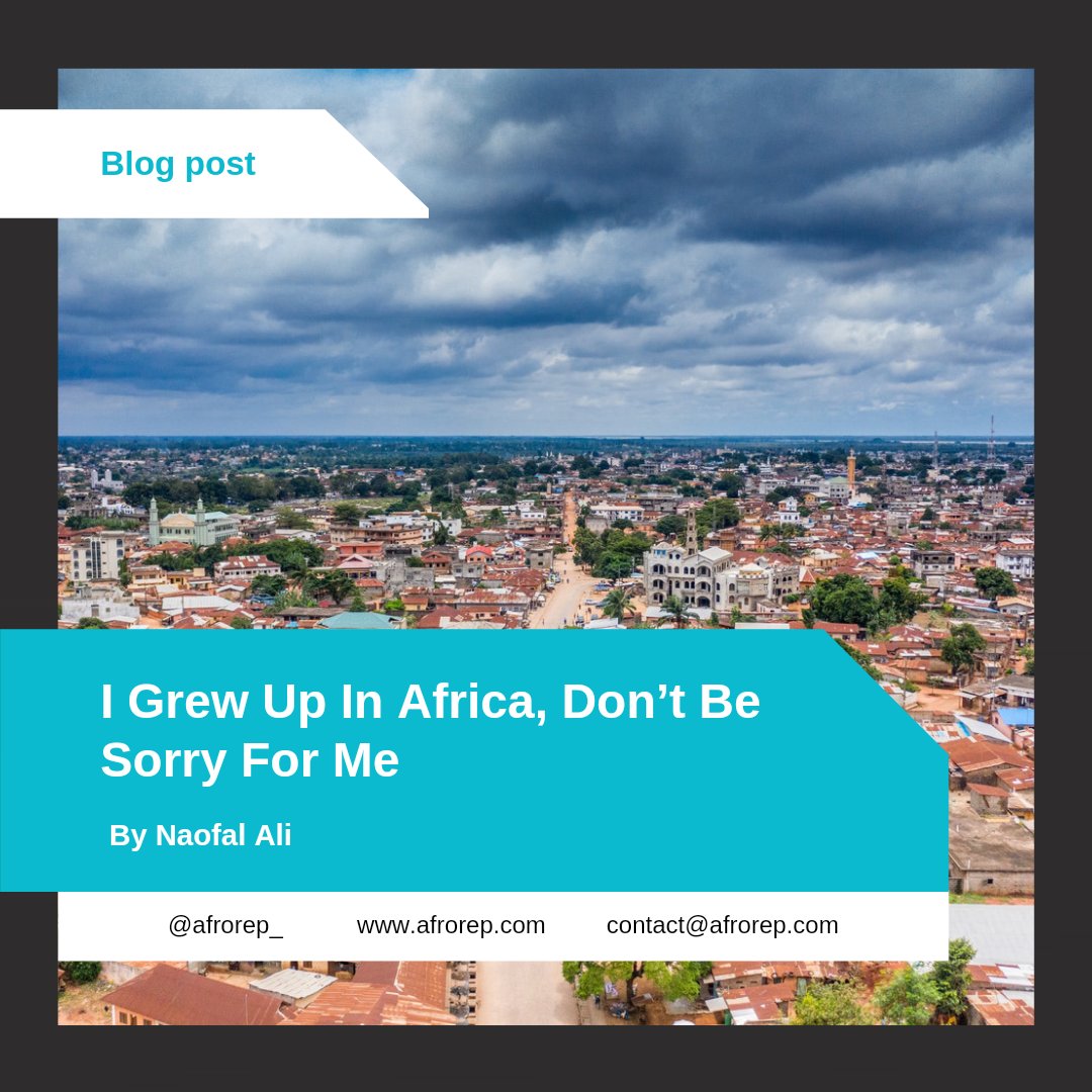 AfroRep_'s tweet photo. Dear people, please, do not be sorry for me anymore. I am okay! Actually, I am even fine, and growing up in Africa is still the best thing ever in my life. Iβm going to tell you why, with the hope it will make your vision less naive.
https://t.co/bqHg0y54qi
#afrorep https://t.co/QSogPMMbLI