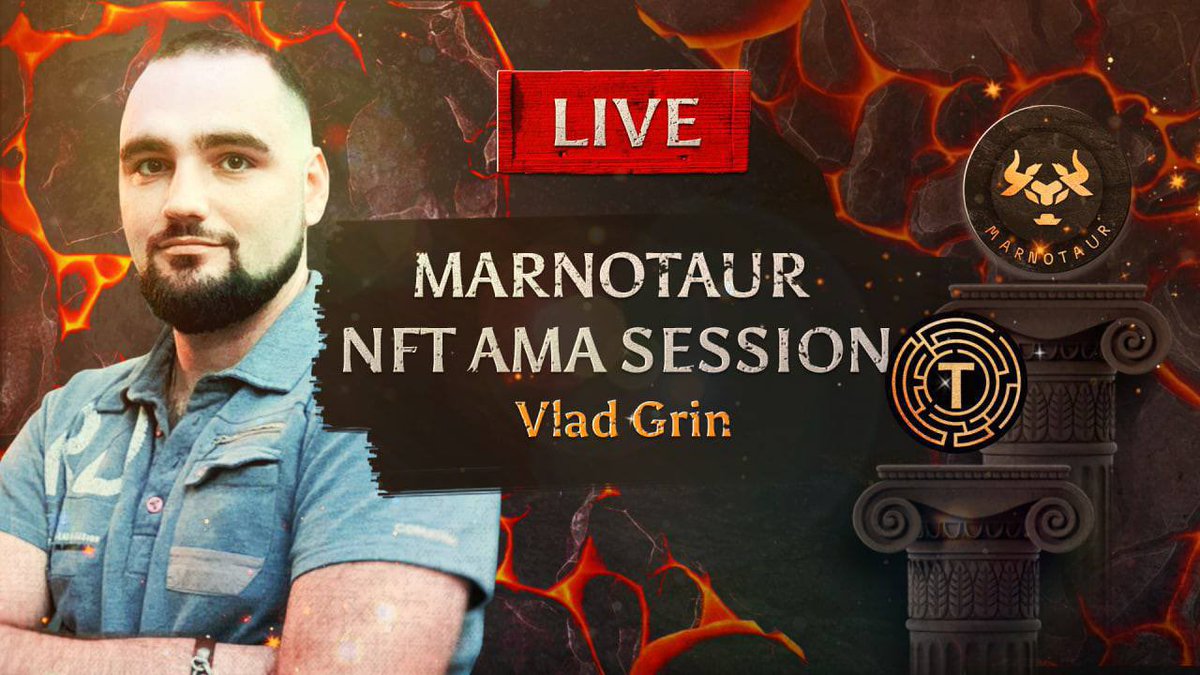 🔊 Marnotaur NFT AMA Session | Vlad Grin | March 17 at 11:00 UTC. Covering: 👉 Top updates 👉 Future plans 👉 Network expansion Join the AMA here: youtu.be/mr2a2EAxg6o Don’t forget to add this event to your Calendar by clicking here: bit.ly/3tZ0s5D