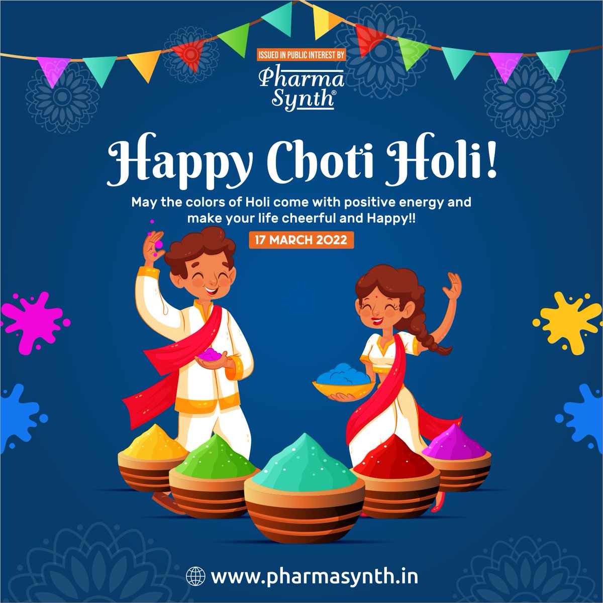 pharma_synth's tweet photo. May God gives you every happiness you desire, enjoy this colourful morning of life. 
Wish you a very happy choti Holi 2022 to you and your family!
#holi #happyholi #chotiholi https://t.co/bYy2UIDyRK