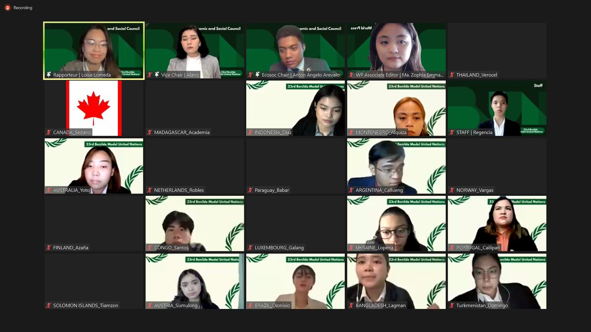 BenildeMUN's tweet photo. HAPPENING NOW:  The first two committee sessions of the UN Economic and Social Council come to an end, with a new chapter unraveling via the body's third committee session tomorrow at 1:00 pm. Job well done for today!

Until then, see you tomorrow, delegates!✨

#ECOSOCUpdates https://t.co/u0dDxsB1M5