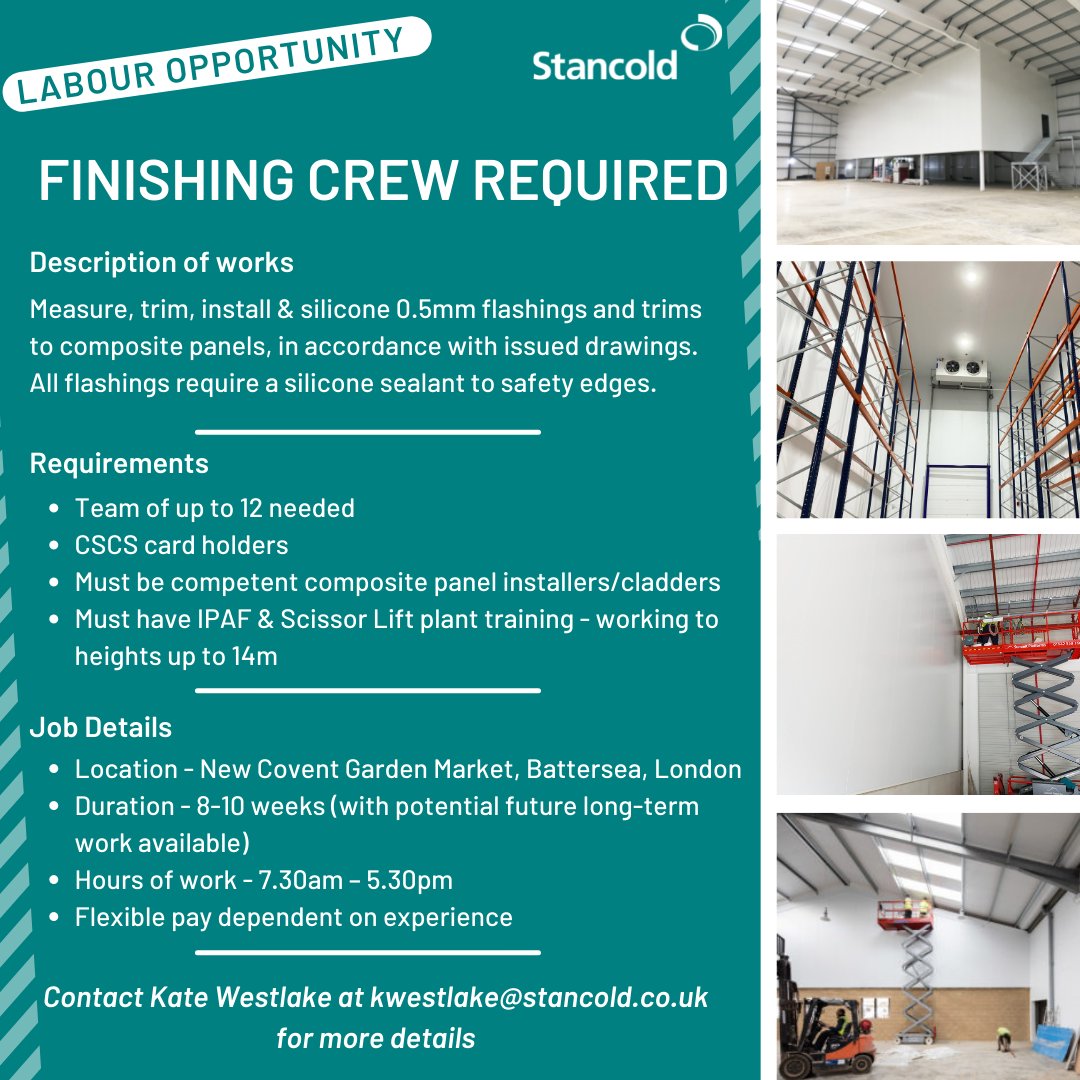 Stancold_UK's tweet photo. We'd really appreciate it if you could share this post and send to anyone you think can help! 👇

#business #construction #recruitment #installationwork #labour #opportunity #share https://t.co/Ls3icRRwUI