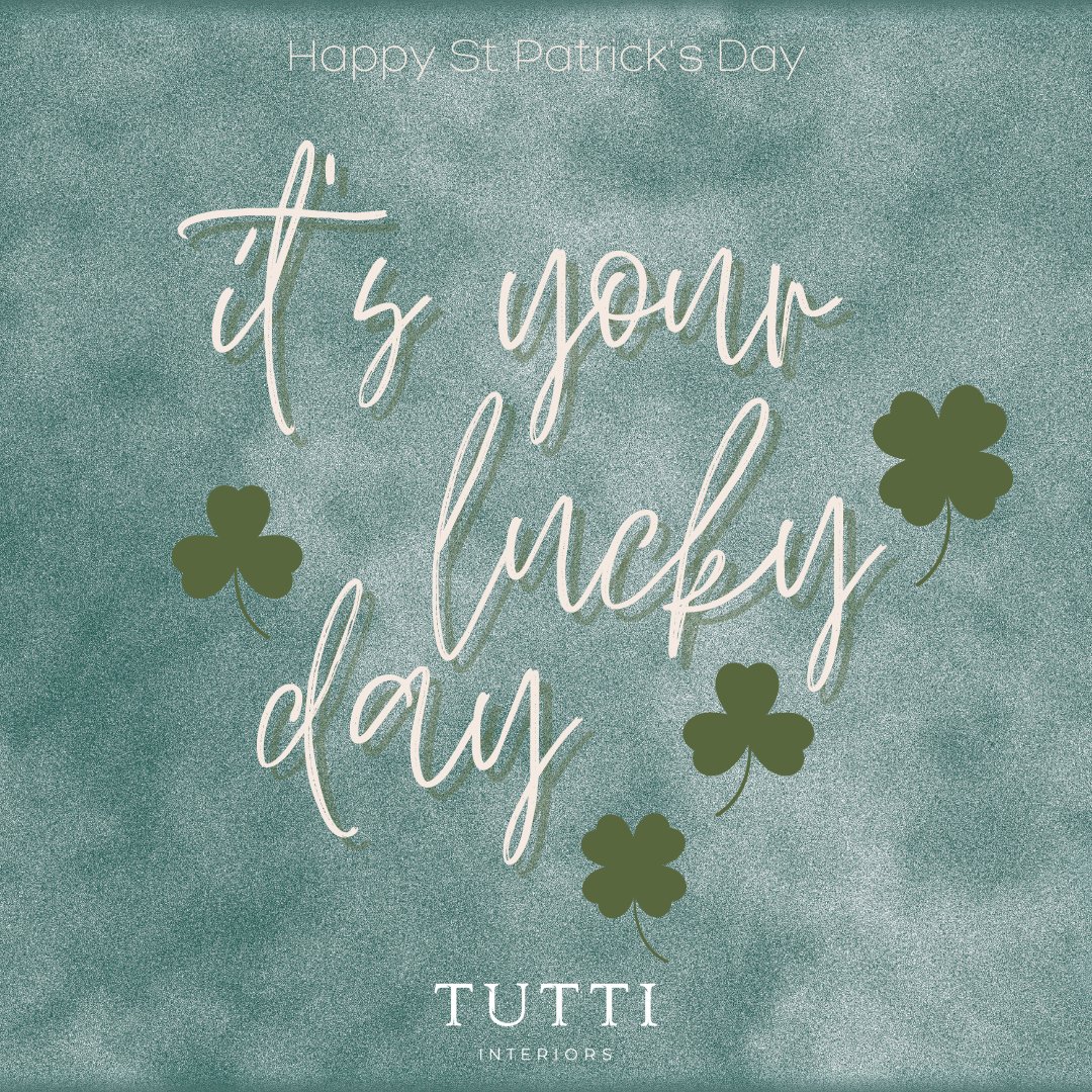 Hope you all have a super lucky day ... 

☘️ Happy Paddy's Day ☘️

#TagYourTutti #tuttihome #tuttiinteriors #tuttiloves 
#northernstyle #tuttidesigns #layeredtexture #workingmummylife #interiordose
#bespokeinteriors #decorvibes #spacereimagined #tuttidecorvibes
