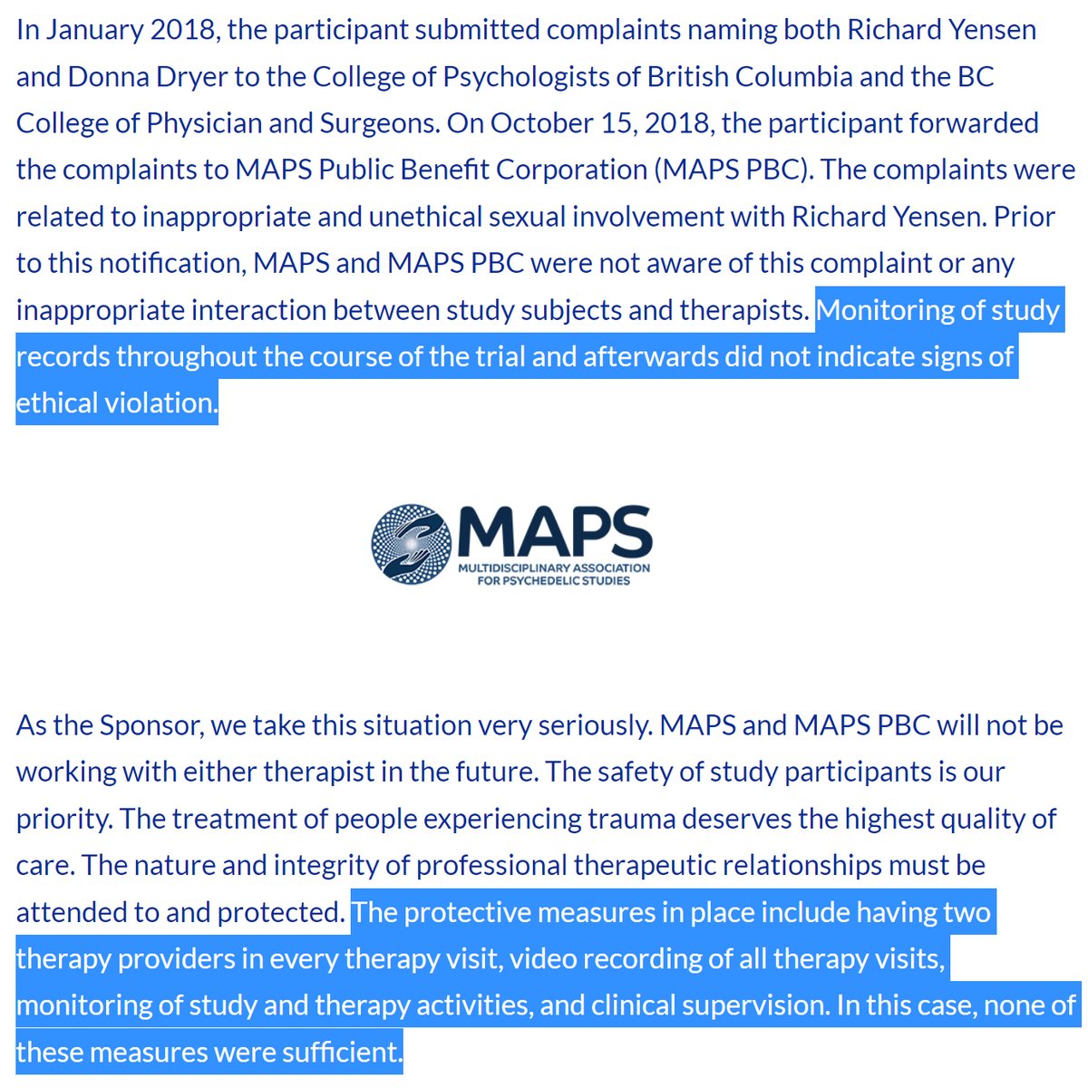 D__Nickles's tweet photo. Hours of video footage across MDMA sessions include:
Yensen & Dryer cuddling Meaghan in bed.
Y kiss her (audibly) on the forehead.
Y&D laying on top of, gagging, and wrestling her.
Meaghan crying for them to get off her.
@MAPS says study records show no "ethical violation." https://t.co/inOwqryXJc