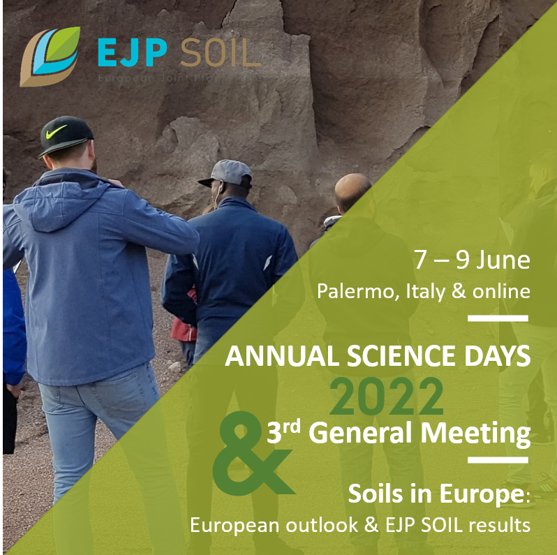 EJP General Meeting - Information on progress &amp; plans.
Annual EJP Soil Science Days: Soils in Europe: European outlook and EJP SOIL results.  Registration now online! bit.ly/34QAyZm
#H2020  #EJPSOILsciencedays #EU_Commission #soilscience